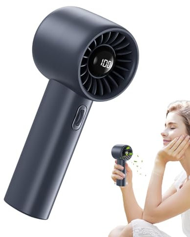 Ventilador de mano portátil - Ventilador de mano sin aspas, ventilador de escritorio | Ventilador personal recargable con pantalla LED, ventilador silencioso portátil, ventilador de turbina Minii