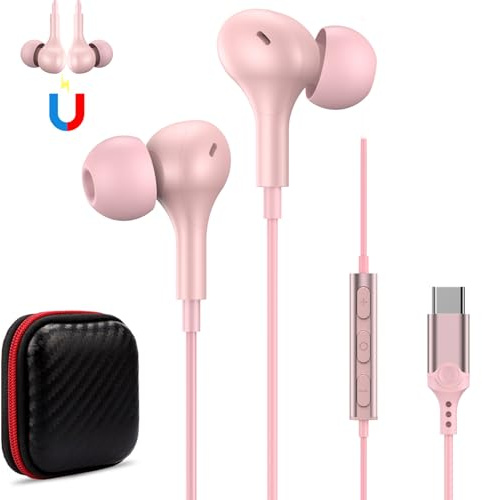 ACAGET in-Ear Écouteur USB C pour Samsung A57 A56 A16 A26 S26 Ultra S25FE | Casque USB C Stéréo pour iPhone 17 16 Pro Max pour Pixel 10 9a pour Redmi Note 15 Pro+ pour OnePlus 15R pour HONOR 400 Lite