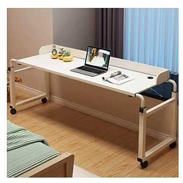 KHLMSRXJ Überbett-Schreibtisch, Überbett-Schreibtisch, Überbett-Tisch mit Rollen, Kingsize-Bett-Tisch, Überbett-Laptoptisch, Überbett-Tisch, höhenverstellbarer Computertisch