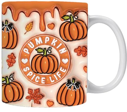 Nuyhgtr Tazza di Halloween 12oz - Coppa Fantasma e Zucca, Ceramica per Caffè e Feste, Bicchiere Spaventoso per Vacanze Speciali