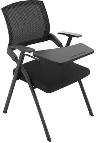 Sedia da allenamento pieghevole con lavagna comoda e traspirante, sedia da ufficio per sala conferenze con base a treppiede in acciaio (nero)
