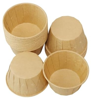 We Can Source It Ltd - Kraft Brown Paper Souffle Pots 1oz - Disposable Waxed Paper Portion Cups with Leak Resistant Design – Ideal for Sauce, Dips – Cafes, Takeaways & Catering Use - Pack of 250