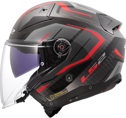 LS2, Jet-Motorradhelm INFINITY II CARBON URUS Red, XXL