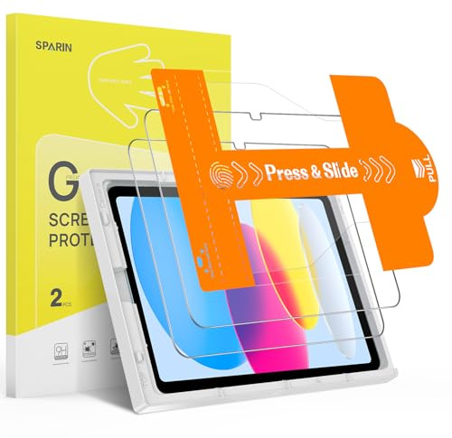 SPARIN Panzer Schutz Glas für iPad 11./10. Generation, 2 Stück | Auto-Installation, Schutzfolie für iPad 11 Zoll (A16) 2025/ 10,9 Zoll 2022, Kratzfest, Bläschenfrei, HD-Klarheit Folie