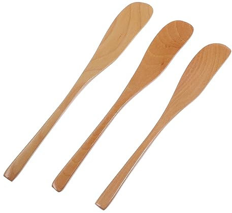 Cabilock Holz Käsemesser 3 Stück Butterspatel Sahnespatel Küchenmesser für Haushalt und Gastronomie