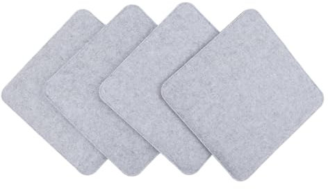 CB Home & Style Filz Sitzkissen Stuhlkissen Polster Auflage Kissen 4er Pack rund oder eckig (Hellgrau, Eckig - 35x35cm)