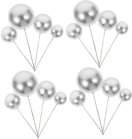 IMIKEYA 20pcs Birthday Cake Decorations Inserted Picks Disco Balloon Cake Toppers Balloon Cupcake Decorations for Dessert Table Topper