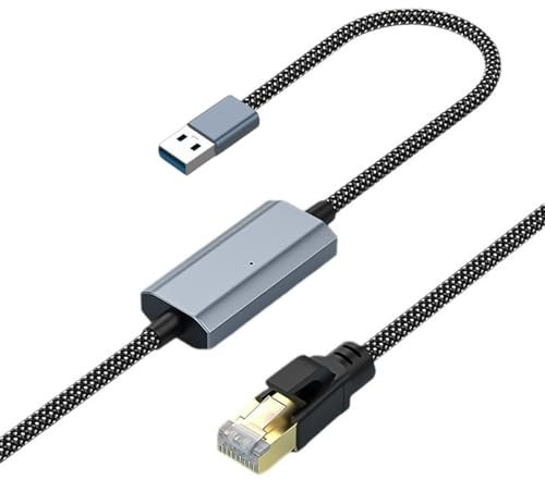 PEILINZE Cable USB 3.0 a RJ45, velocidad USB 3.0 a RJ45 Gigabit Ethernet, cable de red trenzado de nailon duradero, conexión estable