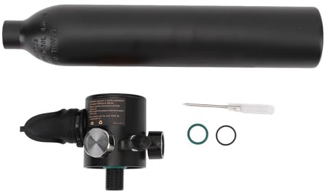 Dilwe Easy Mini -Spuba Cilindro con un Controller per la Respirazione Regolare per attività Sottomarine da 0,5 L 3000psi per Immersioni, Immersioni di Apnea, Apnea (BLACK)