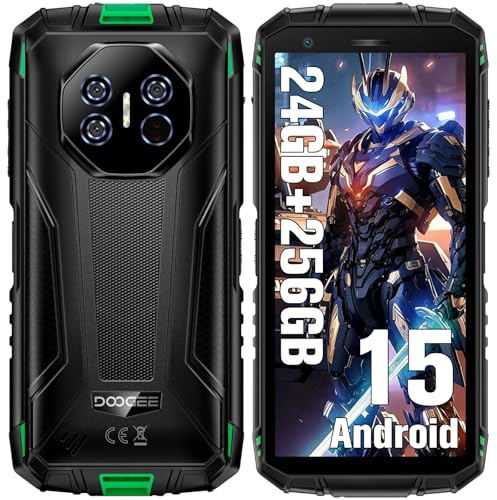 DOOGEE Fire3 Ultra Smartphone Incassable Android 15, 24Go + 256Go /2TB, 8350mAh Telephone Incassable, 16MP+20MP Night Vision, 5.5 IPS Display Telephone de Chantier, Fingerprint/Face Unlock/IP68/NFC