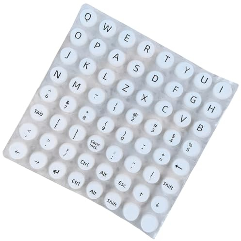 Keyboard Cover, Keycap Stickers, Computer Accessories, Non-Slip Silicone Pads, Raised Edge, Lettered Keys, Universals Fit, with Strong Adhesive, Typing Protection for Long Nails