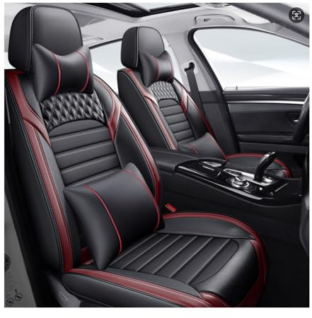SAHFEE Coprisedili universali per auto Alfa GiuliettaGTGTAGTVMattaMitoMontrealRZSpiderStelvioSZ, accessori per auto, nero-rosso