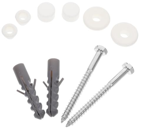 DECOMELODY Toilet Tank Bolts and Gasket Set Toilet Seat Screws Basin Fixing Kit Replacement Parts Inside Tank Accessories