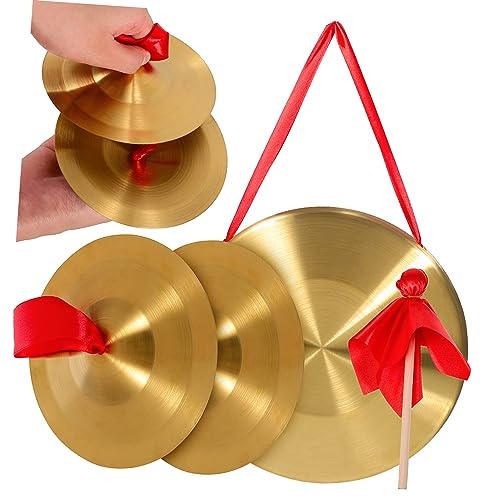 HAMPPLIES Gong y Platillos Gong Chino De Ópera Instrumentos De Percusión Para Piscina y Entretenimiento Musical