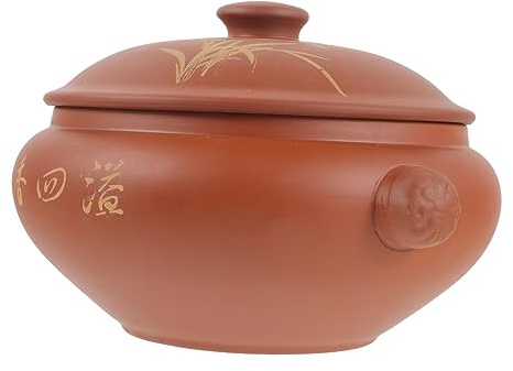 MUELODSIC Ceramic Steam Cooker Clay Cooking Pot 3-quart Food Steaming Pot for Soup Stew and Chicken Cooking Suitable for Restaurant and Home Use