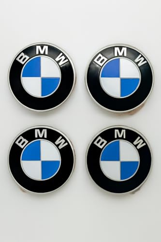 BMW 4X Nabendeckel Aufkleber Emblem Ø 70mm 1er 2er 3er 4er 5er 6er 7er Z1 Z2 Z3 Z4 X1 X2 X3 X4 X5 X6 M3 M2 M4 Aufkleber Set + Gratis M Einkaufschip