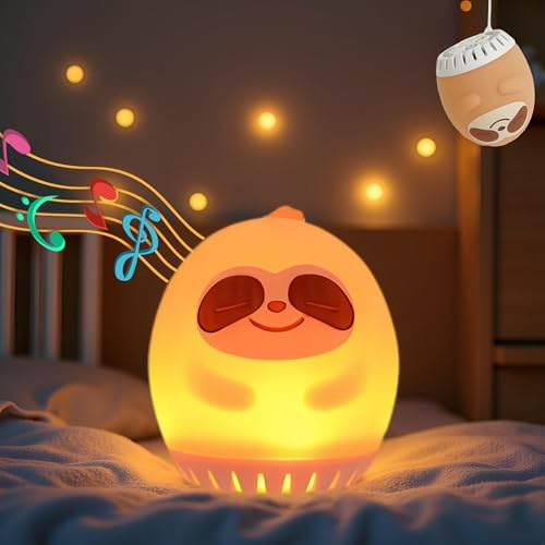 Luce notturna con rumore bianco, macchina del suono per il sonno dei neonati con 20 suoni rilassanti, timer di musica/luce da 30/60/90 minuti, simpatico regalo per ragazzi/ragazze/studenti - Bradipo