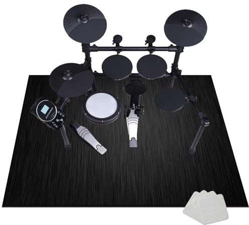 JaevKwzy Elektronisch Schlagzeug Teppich Snare Drum Rug - Schallschutz Teppich - Schallschutzmatte - Drum-Teppich - rutschfeste Trommelmatte - Schalldicht Teppiche 140 x 120 cm