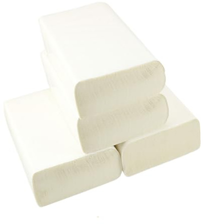 Weiße Papierhandtücher 4 Rollen Zellstoff, Stark Saugfähig | Küche, Bad, Zuhause und Büro, Ölabsorbierend, Sanft Strukturiert, Praktischer Vorrat