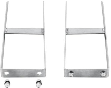 Kaloriko Soporte de postes de acero galvanizado de 40 cm, 2 unidades con juegos de tornillos para valla WPC postes de aluminio 7 x 7 cm para un montaje seguro y anclaje en la valla de jardín