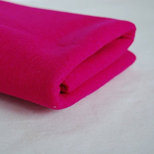 100% Pure Wool Felt Fabric - 1mm Thick - Bright Azalea Pink - 40cm x 50cm