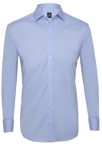 Tina Ferrà Camicia Uomo Elegante Tinta Unita Regular Camicie da Uomo in Cotone Manica Lunga, Camicia Uomo con Bottoni, Camicia Artigianale Sartoria Napoletana