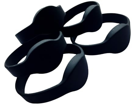 YARONGTECH RFID Bracelet, 125khz EM4100 RFID Silicone Wristband for Access Control (Pack of 5) (Black)