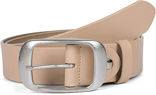 styleBREAKER Unisex Echtleder Gürtel Glänzendes Leder 37cm | Stufenlos kürzbar. Elegantes Accessoire aus Rindsleder für Anzug und Jeans. Gebürstete Einfachdornschließe, 5 Löcher.