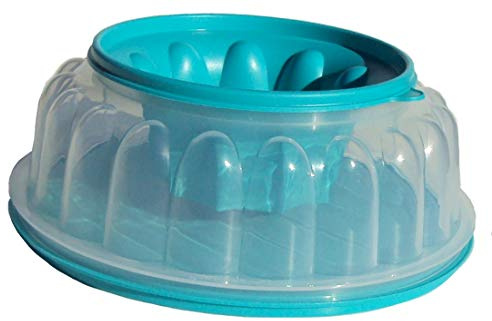 Tupperware 6 tazze Jello Jel Jel Anello Stampo da dessert puro e blu acqua