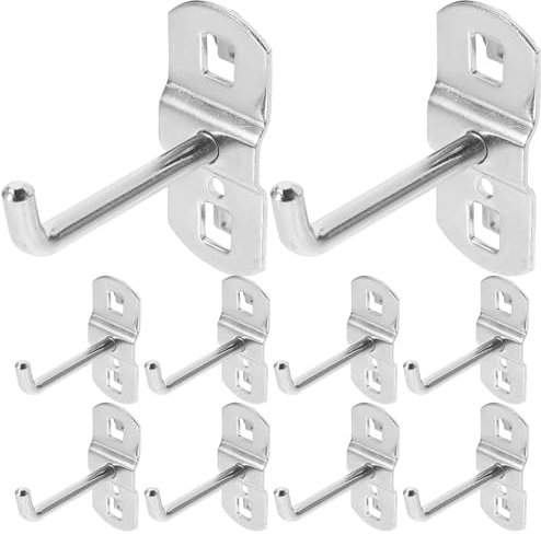 VILLCASE Lot De 12 Crochets Métalliques 5.8Cm Pour Panneaux Perforés Crochets D'Affichage Pour Étagère Supermarché Support Industriel Panneau Mural Pour Atelier Garage
