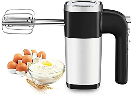 HIZQ Batidora Amasadora Batidora De Mano Eléctrica De 5 Velocidades Y 500 W, Batidora Manual De Cocina Con 2 Batidores De Huevos Y Ganchos Para Amasar