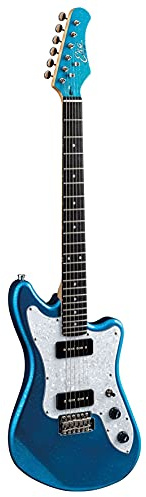 EKO GUITARS -Camaro VR 2 90, Chitarra Elettrica, Corpo in Pioppo, Manico in Acero e tastiera in Resina WPC, 2 Pickup P-90, Switch toggle a 3 vie, Controlli di Volume e Tono, Colore Blue Sparkle