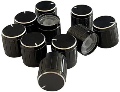 Floor Lamp Knob BOYIDEW Table Lamp Switch Knob Replacement 10pcs 6mm Lamp Dimmer Rotary Switch Knob Control 17x17mm Black