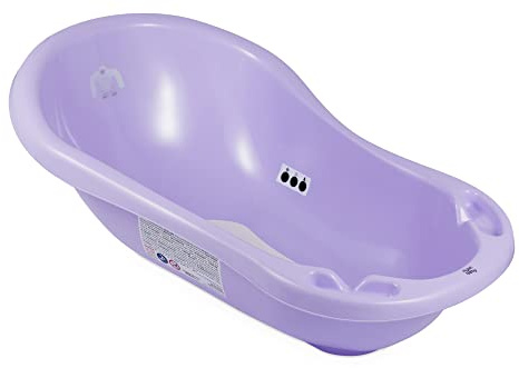 Hylat Baby - Yeti Lila - Babybadewanne mit Thermometer, Badewannenstöpsel und Antirutschmatte - Badewanne für Neugeborene und Babys bis 12 Monate - BPA-freiem Plastik, Kinder Baby Born Wanne