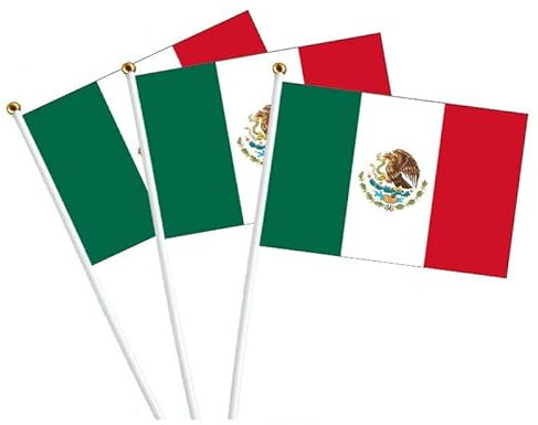 YCDtop 50 PCS Fans Que animan la Bandera 14 * 21 cm Bandera de México Mano Ola pequeña Bandera