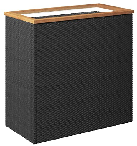 vidaXL Pflanzkübel Schwarz 80x40x80 cm Poly Rattan