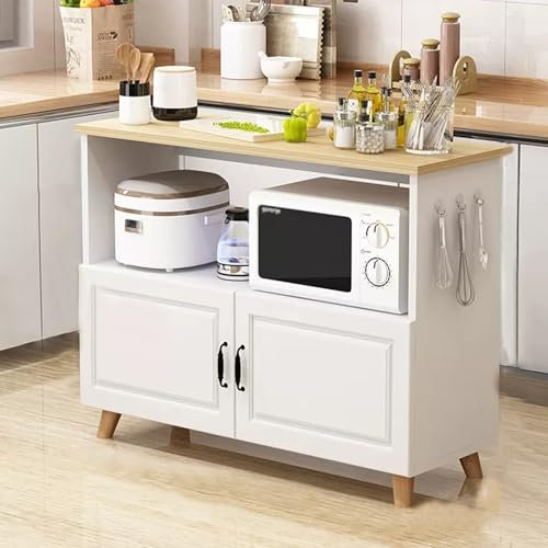 YUZES Armoire De Cuisine,étagère De Cuisine Rangement,Buffet Meuble De Rangement,Étagère Micro-Ondes,pour Salle À Manger, Salon,Armoire Multi-rangements (Size : 90x50x80cm)