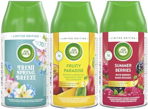 Air Wick Freshmatic Max – Nachfüller Set – Automatisches Raumspray – Raumduft Frühling – 3 x 250 ml Nachfüller