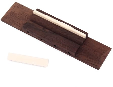 HEMOTON Gitarrenbrücke mit Knochensattel Saitige Ukulelen und Gitarren aus Robustem Metall für Lange Haltbarkeit Einfach zu Montieren Handhaben