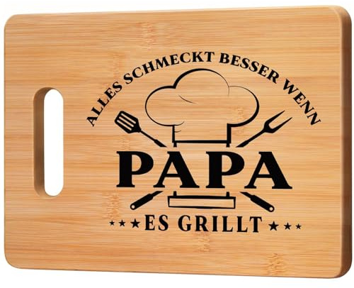Geschenk für Papa, UV Bedrucktes Bambus Schneidebrett, Vater Papa Geschenk von Tochter Sohn zum Geburtstag Vatertag Weihnachten