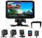VSYSTO 3CH Truck Dash Cam, WiFi 7 Inch Monitor HD 1080P Front Camera, Left&Right Infrared Night Vision Rearview Mirror Cameras, Backup Camera for RV Semi Trailer Van Tractor Car, GPS (Black-V7M)