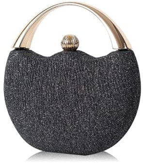 KIUGOP Damen Abendtasche Funkelnd Clutch Glitzer Henkeltasche Glänzend Umhängetasche Hochzeit Brautbörse Schultertasche Cocktail Party Abschlussball Tasche für Frauen,Schwarz