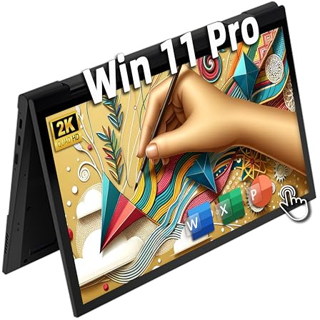 Notebook Convertibile 2 in 1 11 Touchscreen FHD IPS, N95 12ª Gen, 16GB RAM LPDDR5, M.2 SSD, Win 11 Pro, Tastiera Retroilluminata, Schermo 360°, Type-C, Ultra-Leggero (16GB DDR5 | 460GB SSD, Grigio)