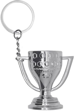 haobook Mini trofeo di calcio modello 2024 portachiavi souvenir portachiavi auto per campionato europeo di calcio portachiavi da collezione regali per tifosi 2 pezzi