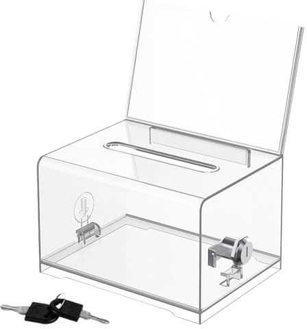 Gungtj Wahlurnen-Aufbewahrungsbox, Visitenkartenbox, transparente Aufbewahrungsbox, Mehrzweck-Wurzelaufbewahrung, Visitenkarten-Displaybox, Abstimmungsbox, Karten-Organizer, 15,7 x 11,5 x 20,5 cm, für