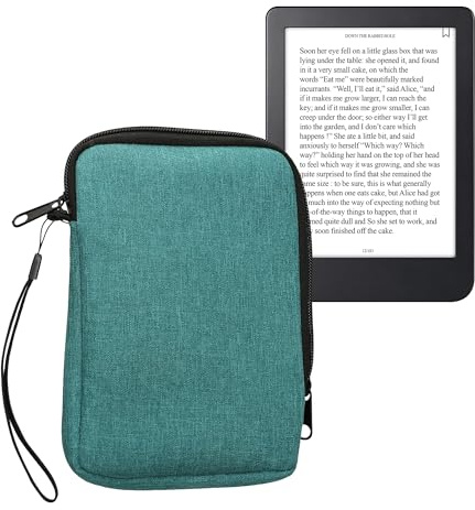 kwmobile Tygskyddskåpa kompatibelt med 6 tum eReader fodral – tygskydd för e-läsare med dragkedja – bensin
