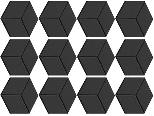 Sweeaau Lot de 12 panneaux muraux hexagonaux en mousse acoustique, panneaux muraux insonorisants, texture polyester pour chambre d'enfant