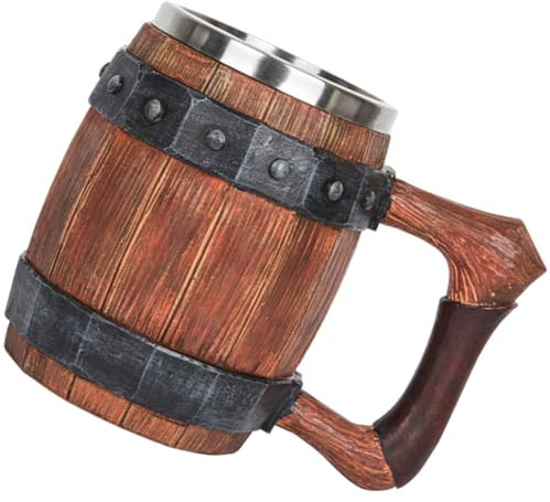 PRETYZOOM 3 Pièces Chope De Bière En Acier Inoxydable Tasse Vintage Chope à Biere Bouteille D'eau Verres à Café à Double Paroi Chope De Bière Viking Cruche D'eau Verres à Vin Tasse à Café