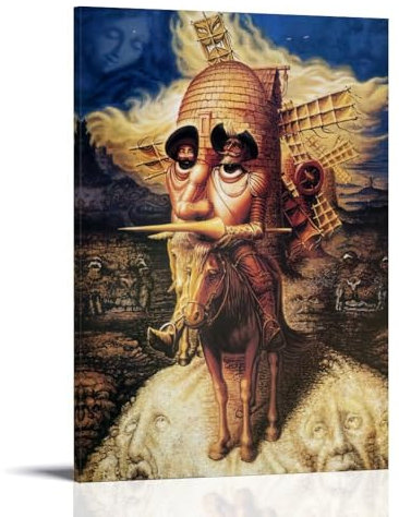 WANGLIDD Optische Täuschung von Salvador Dali, Gemälde, Kunstdruck, Poster, dekoratives Gemälde auf Leinwand, Wandkunst, Rollbild, Druck, Wohnzimmer, Wände, Dekoration, Zuhause, Rahmen, 40 x 60 cm