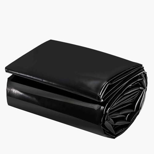 Bâche de bassin en PEHD noire très résistante, film d'étanchéité pour bassin de 3 x 8 m, 3 x 12 m, 4 x 6 m, 4 x 10 m, 5 x 7 m, 5 x 12 m, pour bassin de baignade, bassin de jardin, fontaines, jardins a